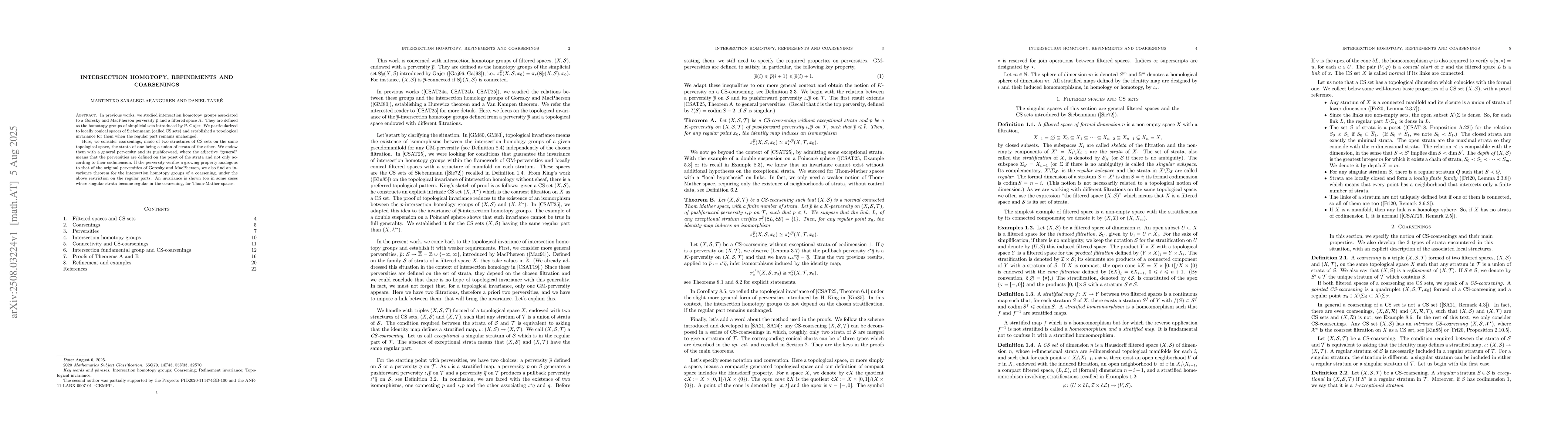 Thumbnail for Intersection homotopy, refinements and coarsenings