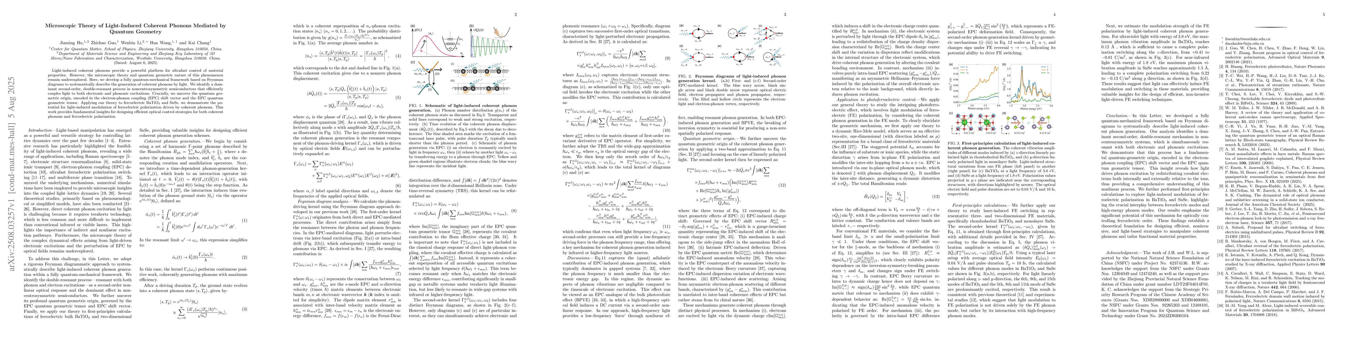 Thumbnail for Microscopic Theory of Light-Induced Coherent Phonons Mediated by Quantum
  Geometry