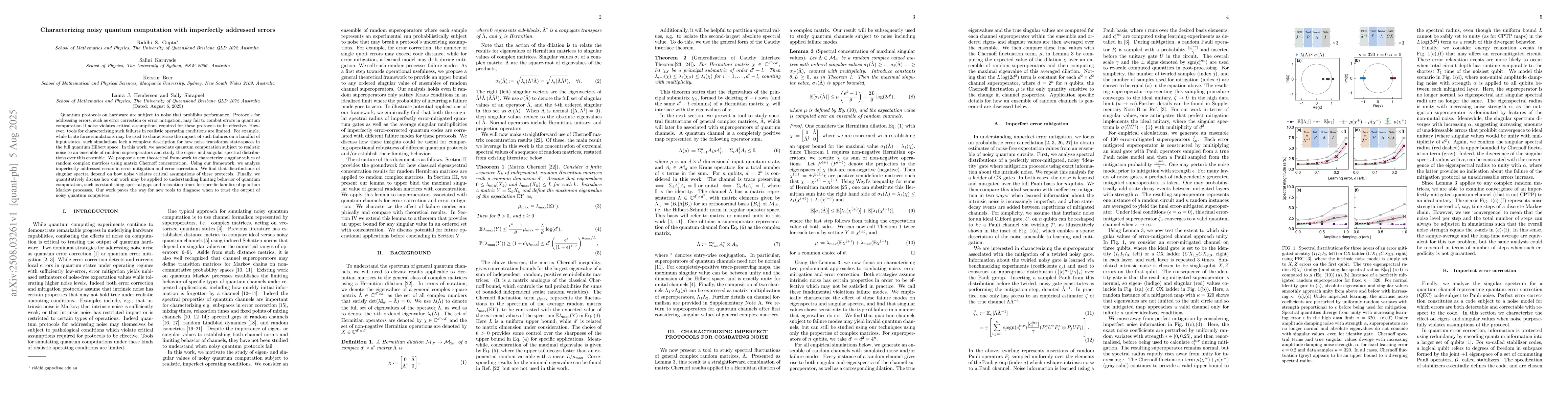 Thumbnail for Characterizing noisy quantum computation with imperfectly addressed
  errors