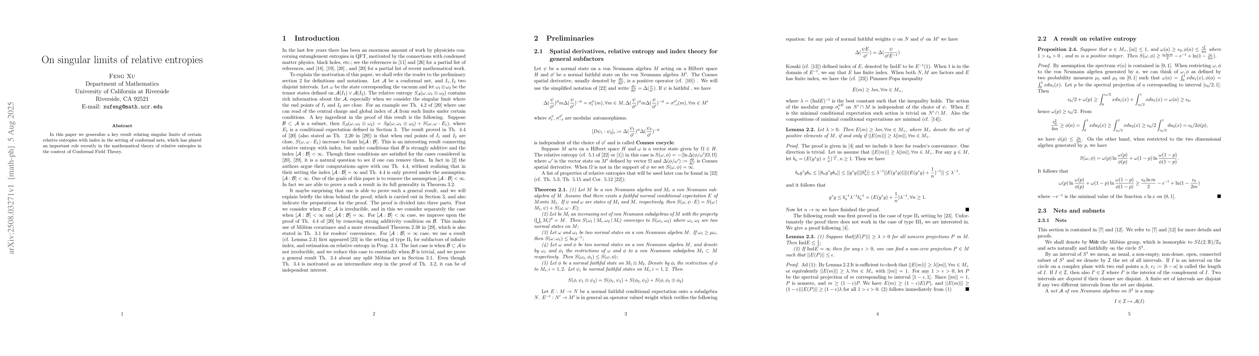 Thumbnail for On singular limits of relative entropies