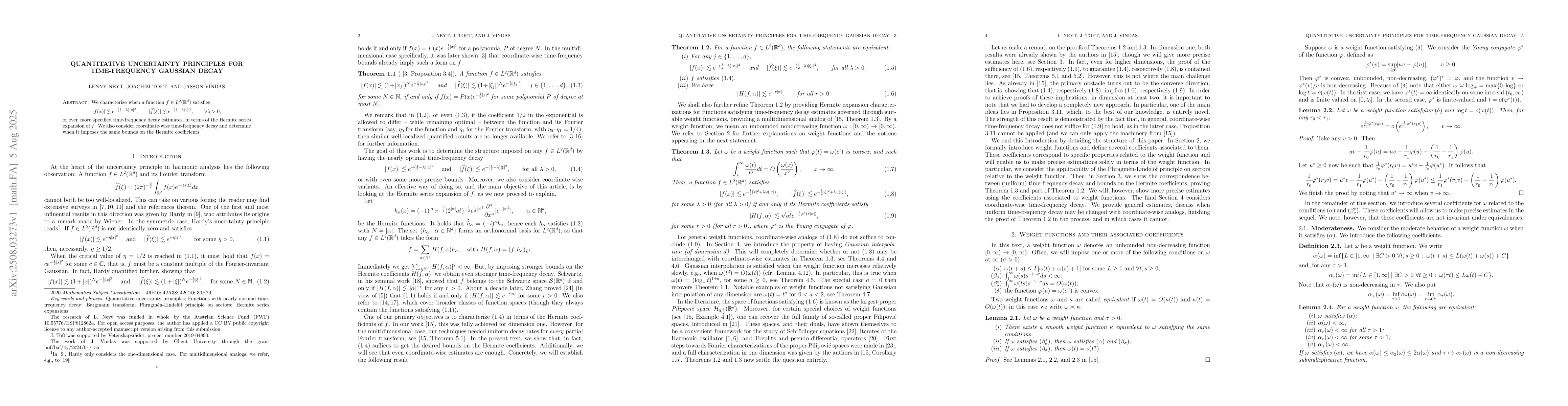 Thumbnail for Quantitative uncertainty principles for time-frequency Gaussian decay