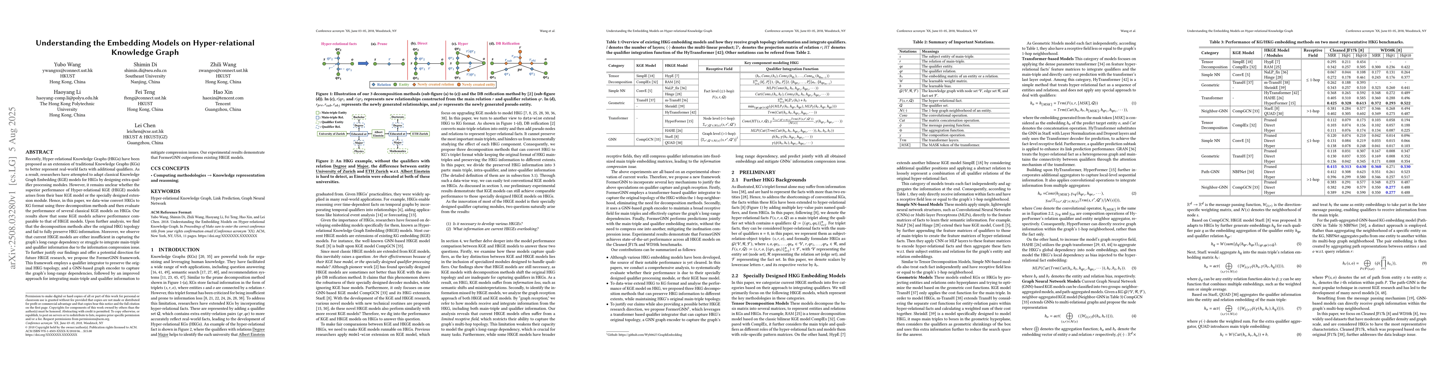 Thumbnail for Understanding the Embedding Models on Hyper-relational Knowledge Graph