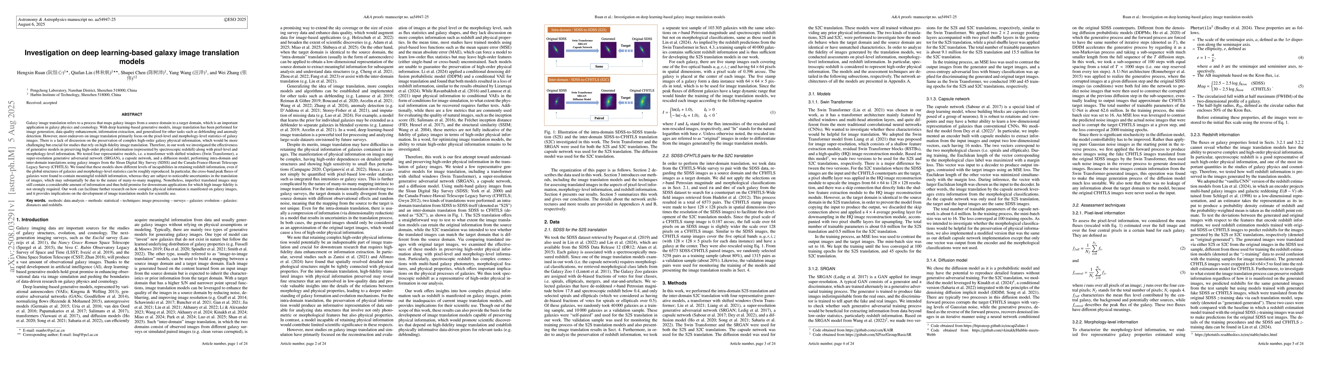 Thumbnail for Investigation on deep learning-based galaxy image translation models