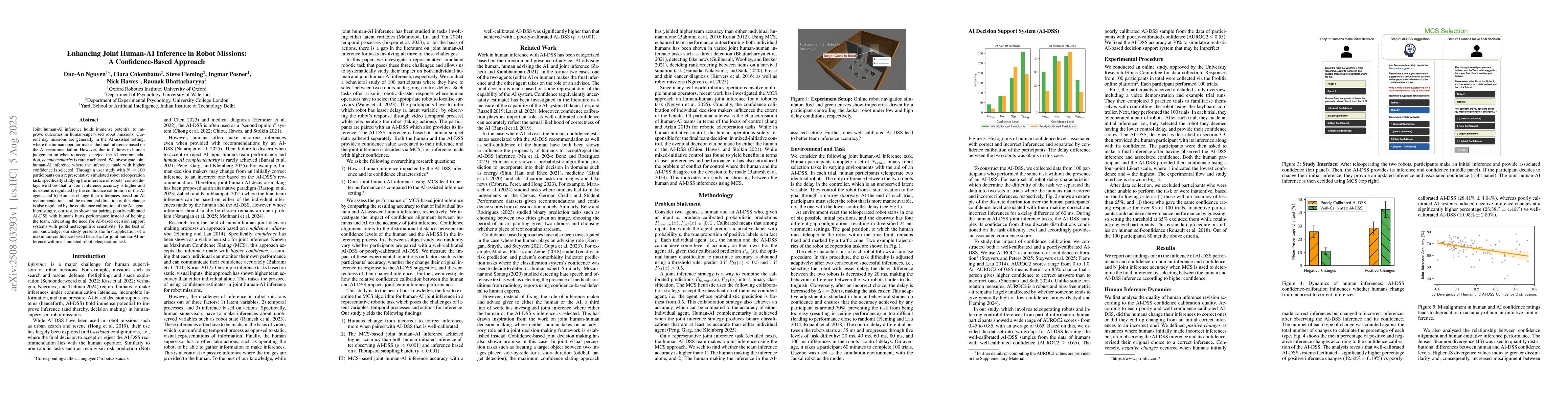 Thumbnail for Enhancing Joint Human-AI Inference in Robot Missions: A Confidence-Based
  Approach