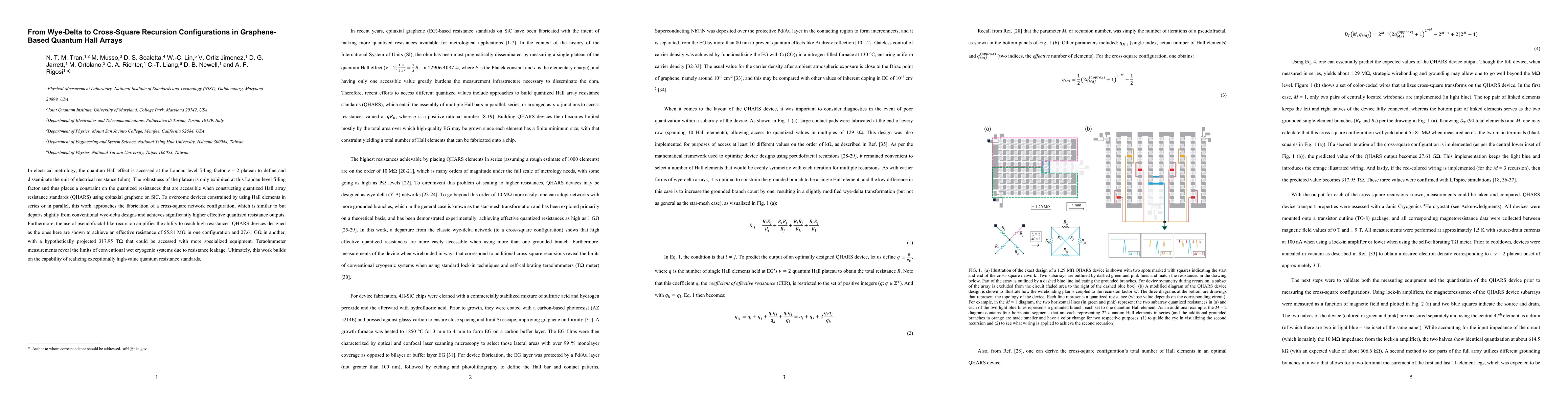 Thumbnail for From Wye-Delta to Cross-Square Recursion Configurations in
  Graphene-Based Quantum Hall Arrays