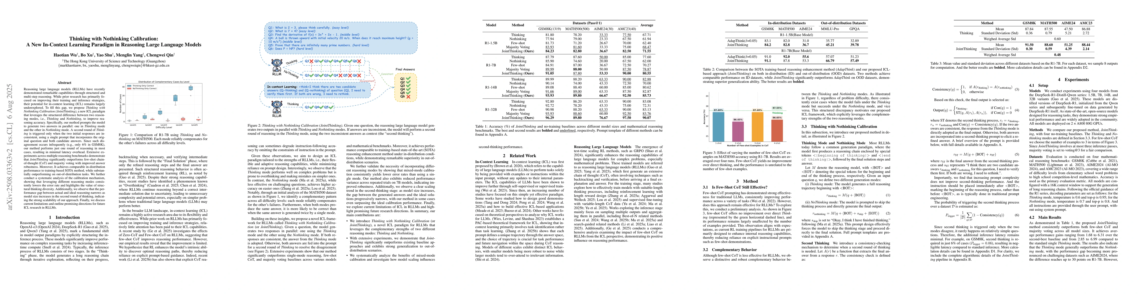 Thumbnail for Thinking with Nothinking Calibration: A New In-Context Learning Paradigm
  in Reasoning Large Language Models