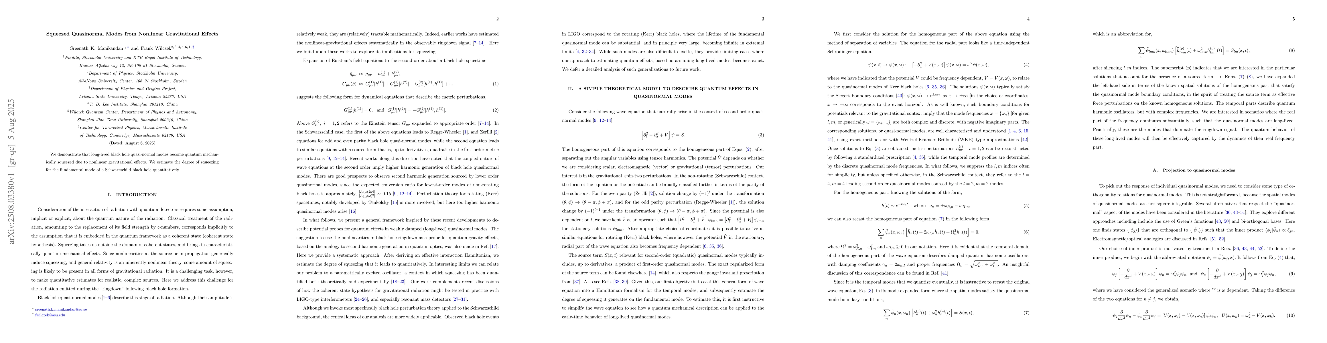 Thumbnail for Squeezed Quasinormal Modes from Nonlinear Gravitational Effects