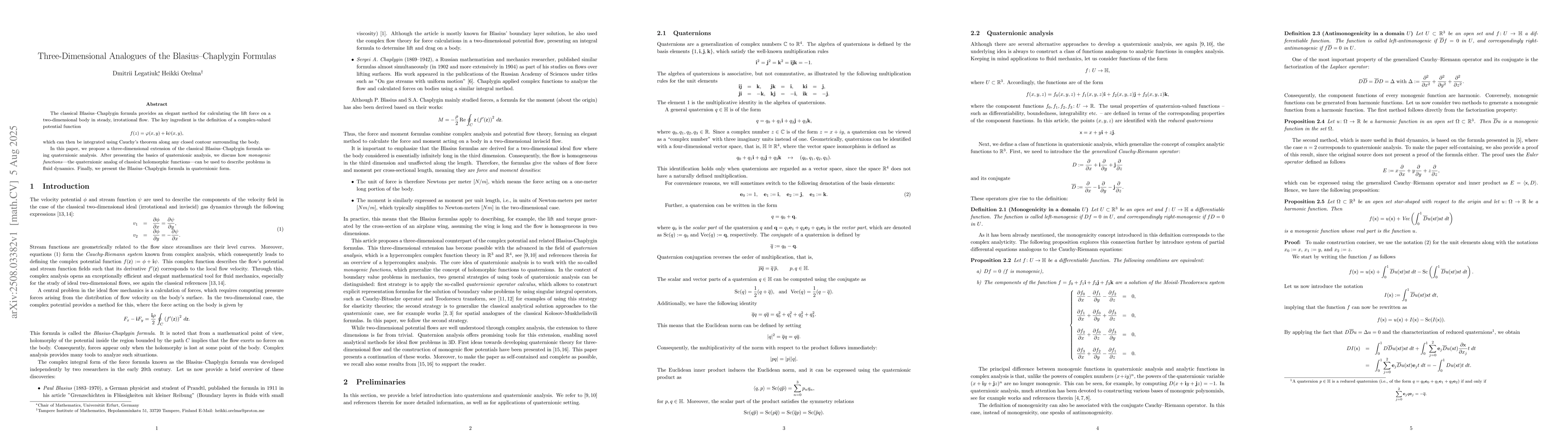 Thumbnail for Three-dimensional analogues of the Blasius-Chaplygin formulas