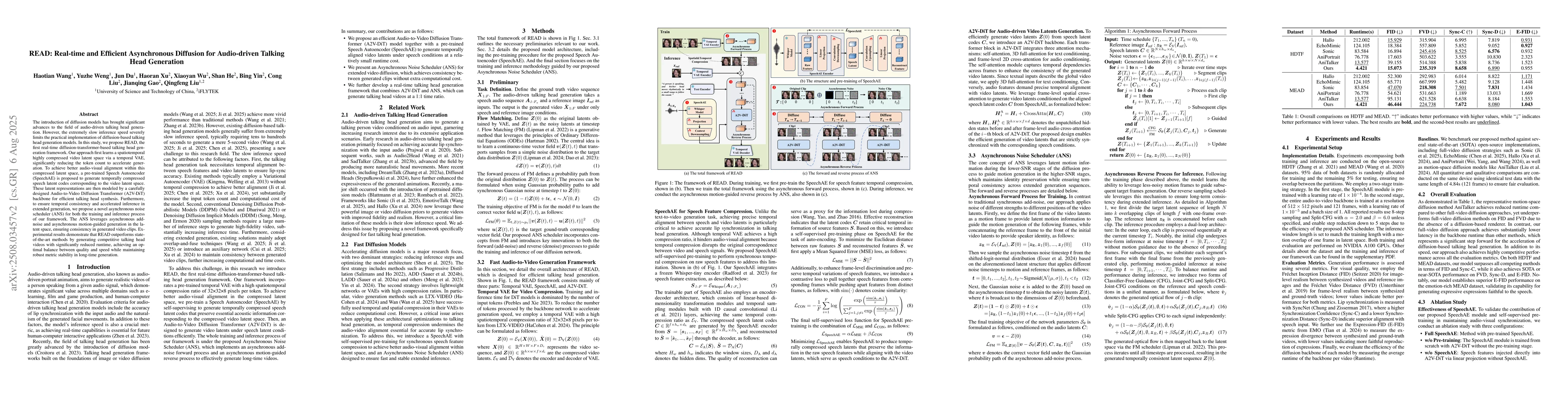 Thumbnail for READ: Real-time and Efficient Asynchronous Diffusion for Audio-driven
  Talking Head Generation