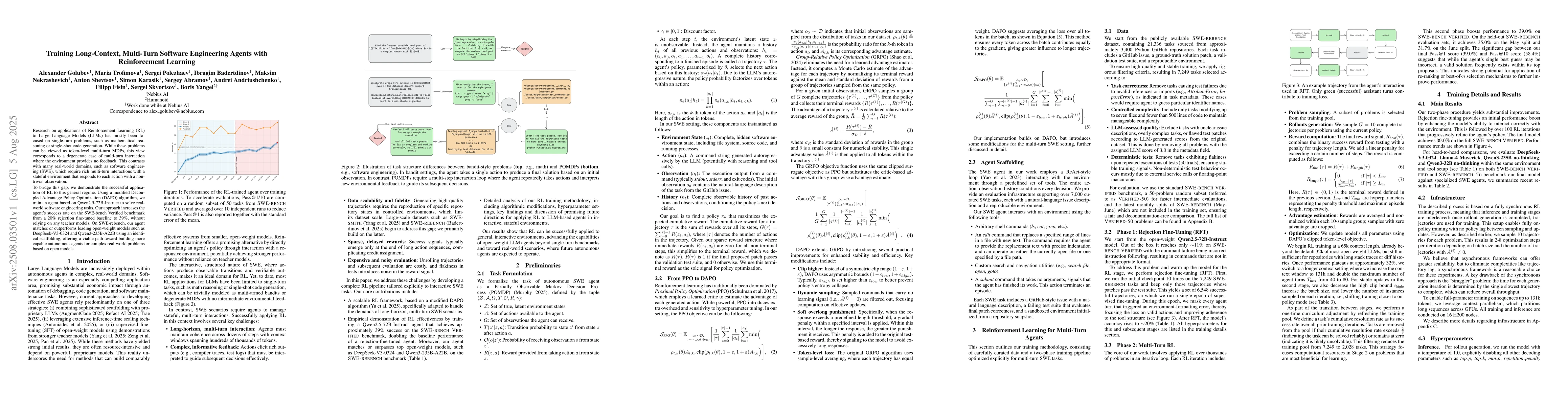 Thumbnail for Training Long-Context, Multi-Turn Software Engineering Agents with
  Reinforcement Learning