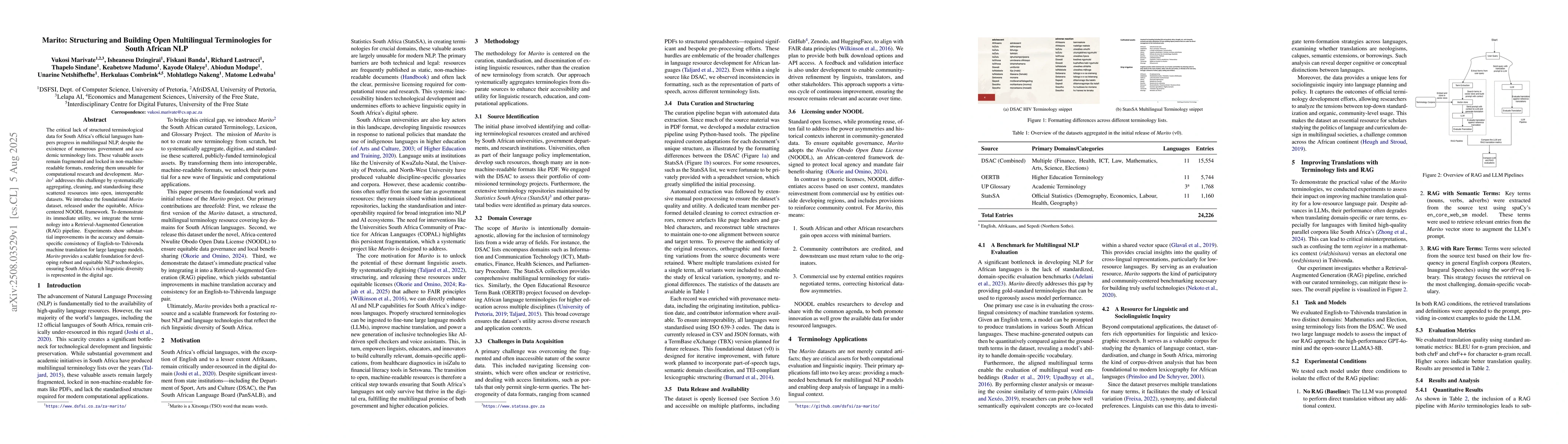 Thumbnail for Marito: Structuring and Building Open Multilingual Terminologies for
  South African NLP