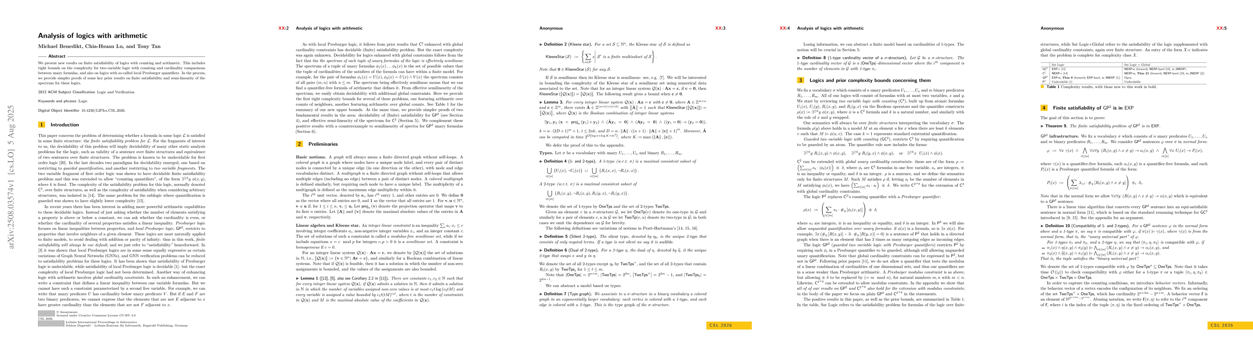 Thumbnail for Analysis of logics with arithmetic