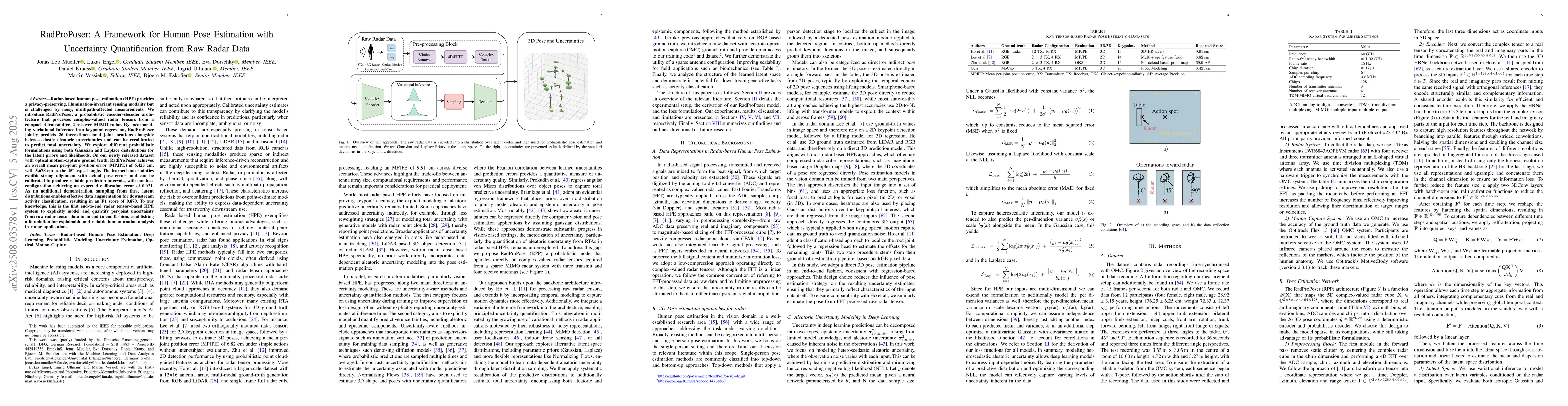 Thumbnail for RadProPoser: A Framework for Human Pose Estimation with Uncertainty
  Quantification from Raw Radar Data