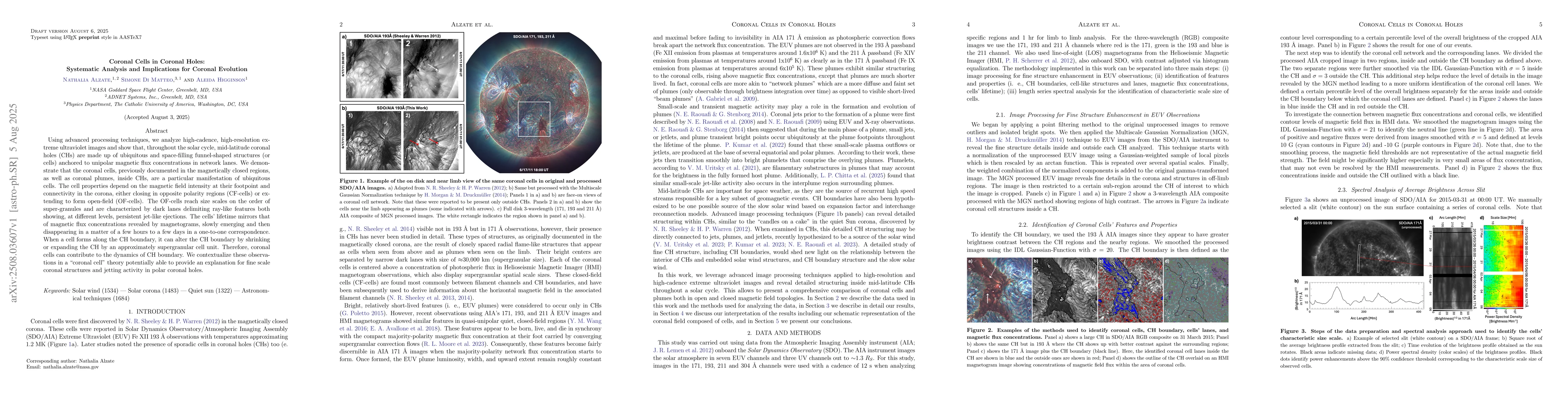 Thumbnail for Coronal Cells in Coronal Holes: Systematic Analysis and Implications for
  Coronal Evolution