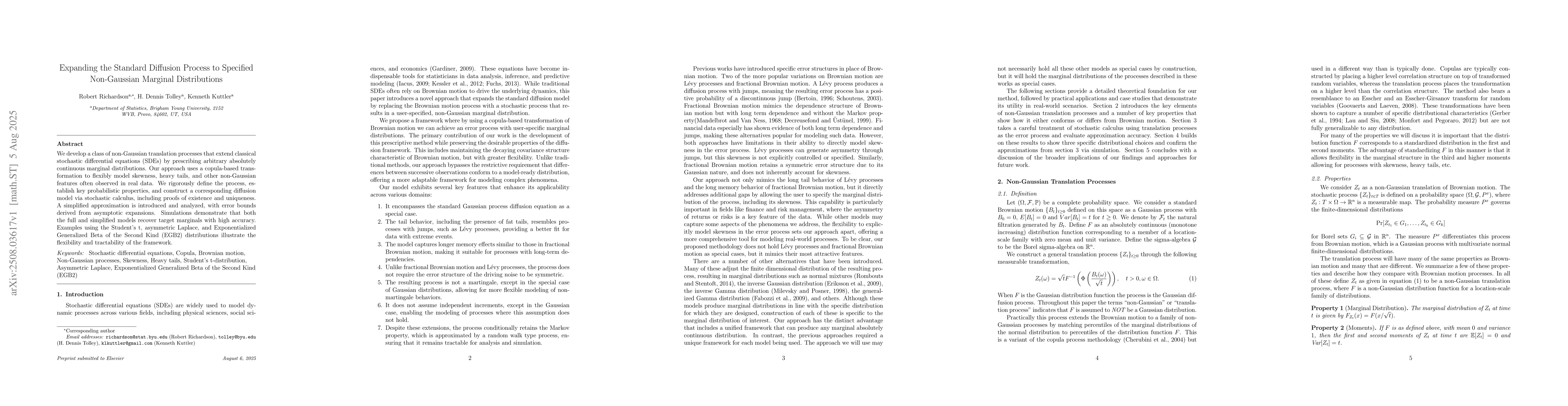 Thumbnail for Expanding the Standard Diffusion Process to Specified Non-Gaussian
  Marginal Distributions
