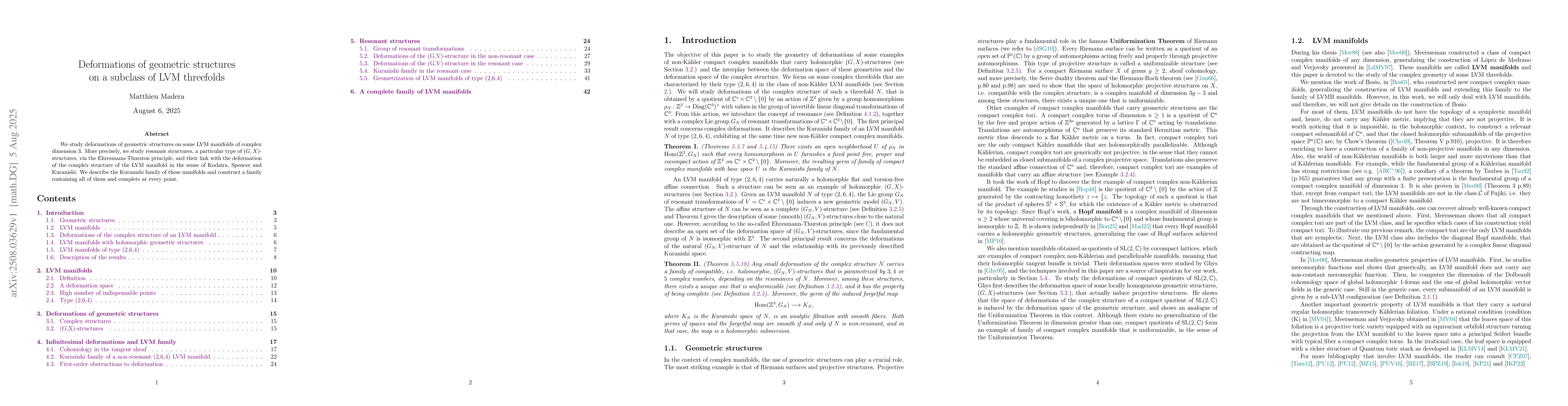Thumbnail for Deformations of geometric structures on a subclass of LVM threefolds