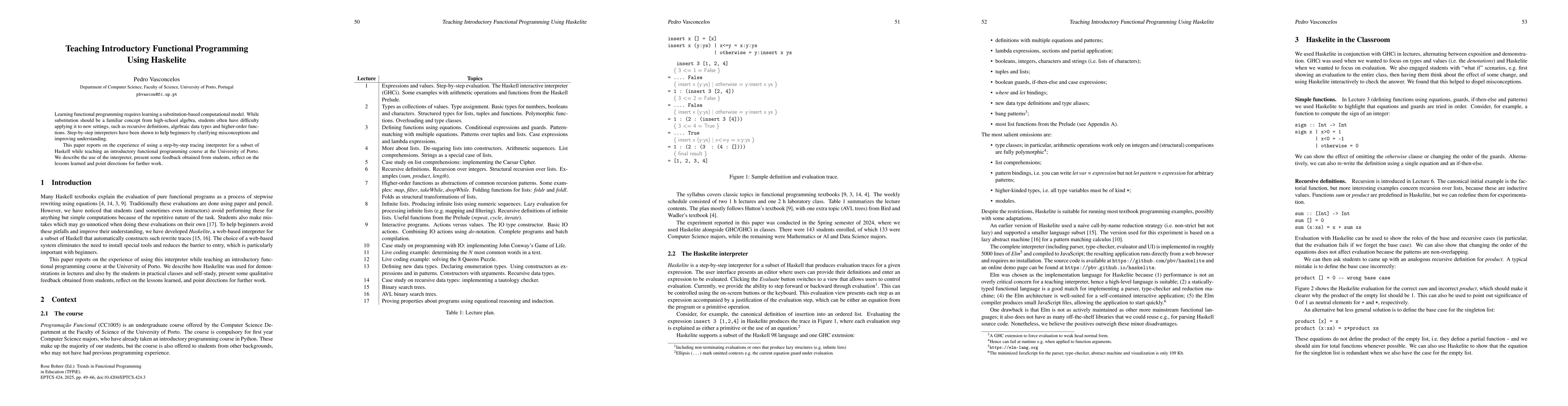 Thumbnail for Teaching Introductory Functional Programming Using Haskelite