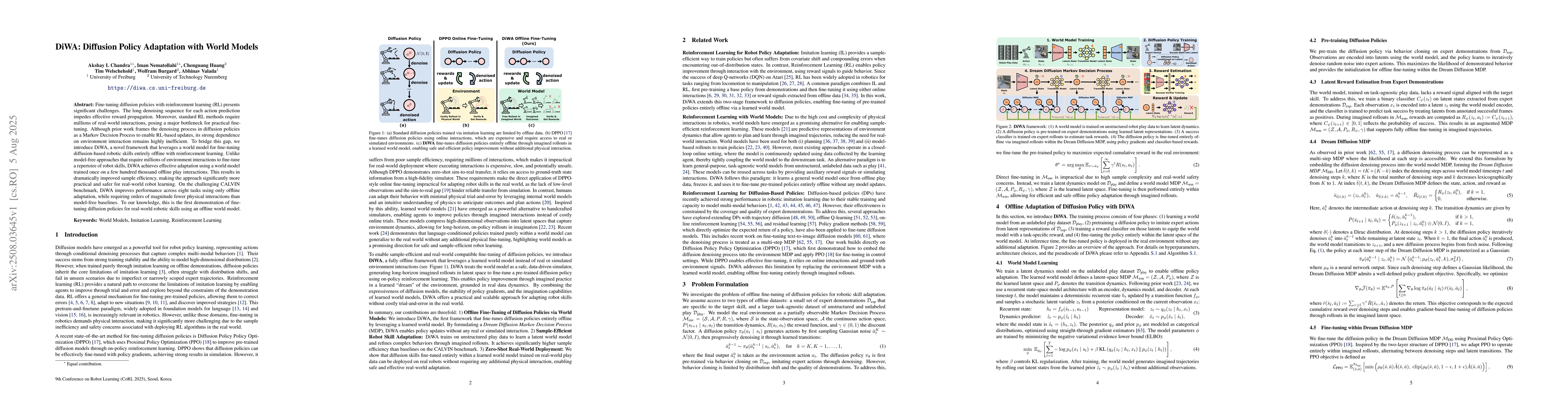 Thumbnail for DiWA: Diffusion Policy Adaptation with World Models