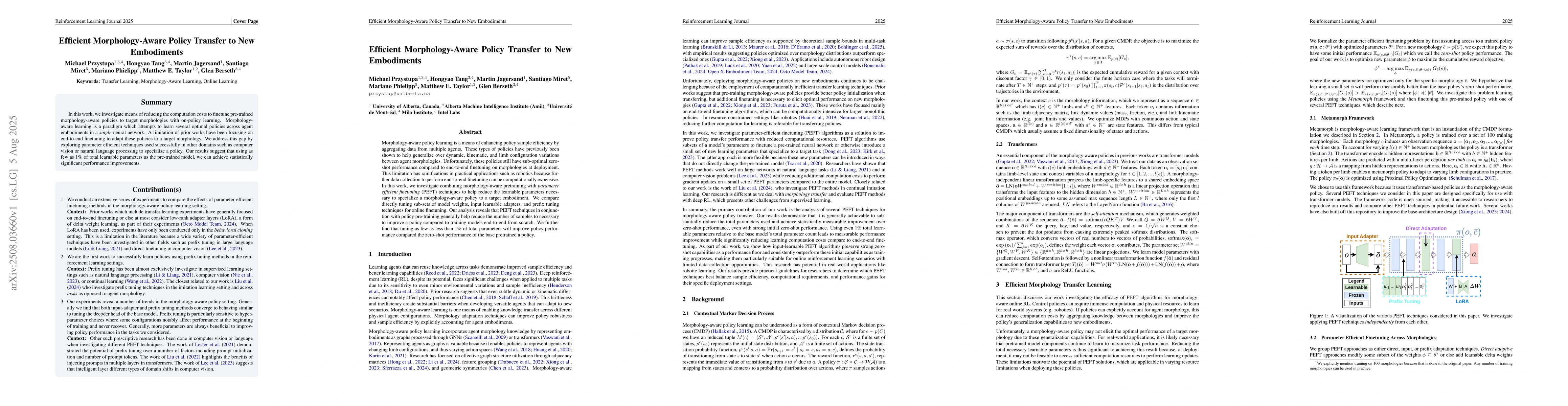 Thumbnail for Efficient Morphology-Aware Policy Transfer to New Embodiments