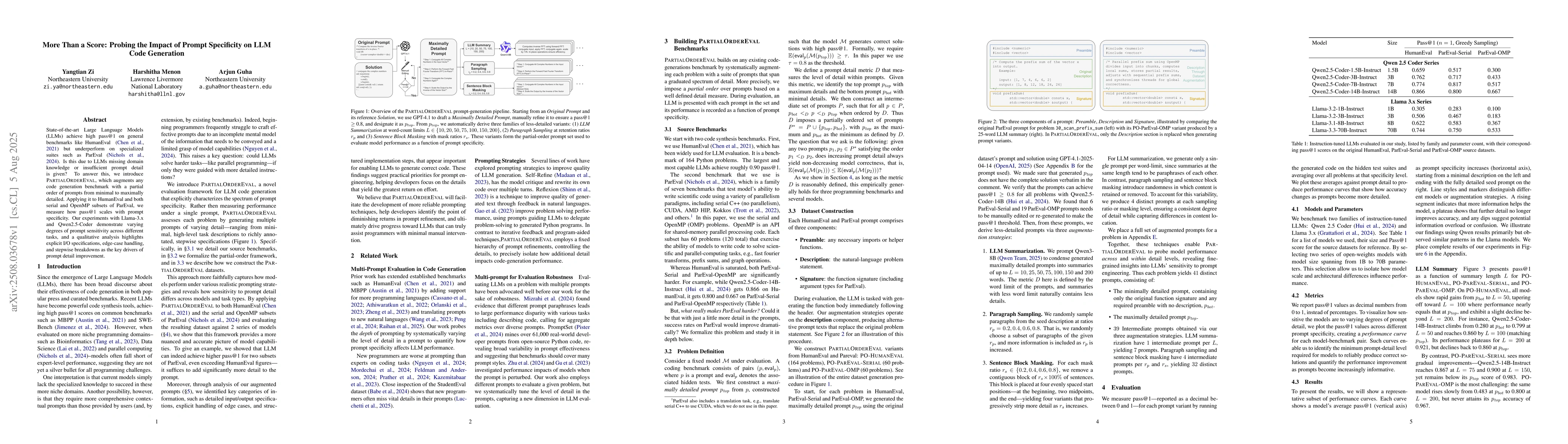 Thumbnail for More Than a Score: Probing the Impact of Prompt Specificity on LLM Code
  Generation