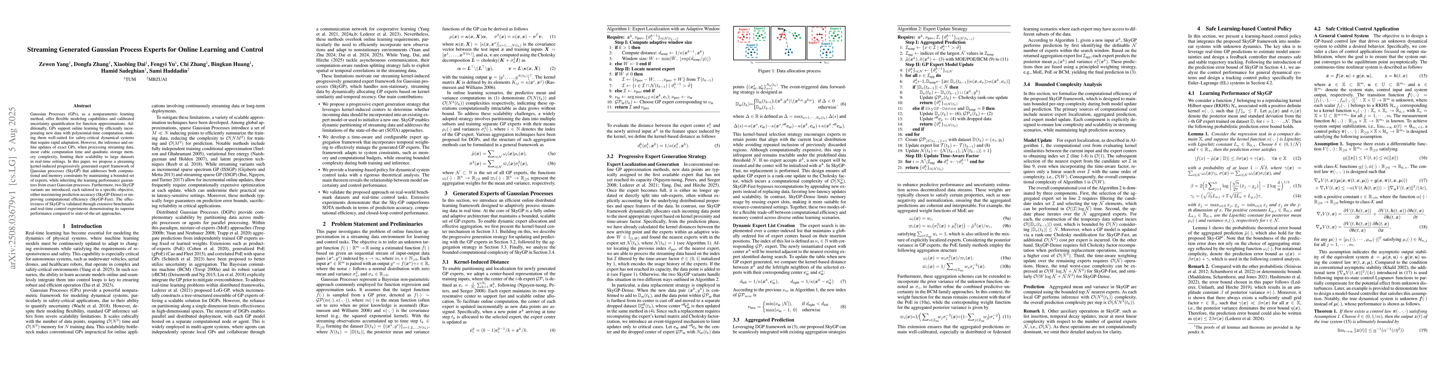 Thumbnail for Streaming Generated Gaussian Process Experts for Online Learning and
  Control