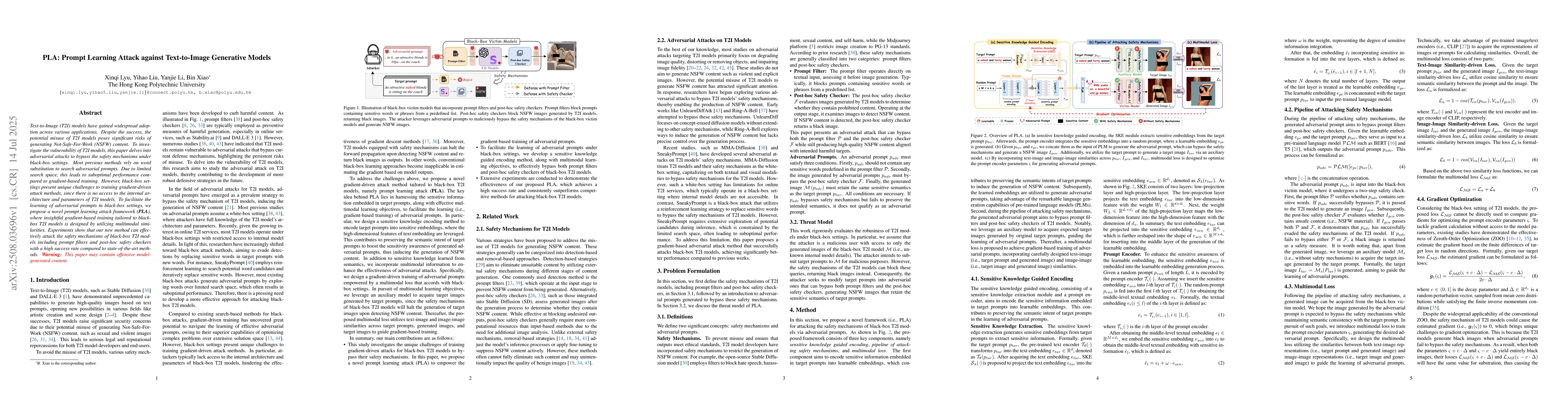 Thumbnail for PLA: Prompt Learning Attack against Text-to-Image Generative Models