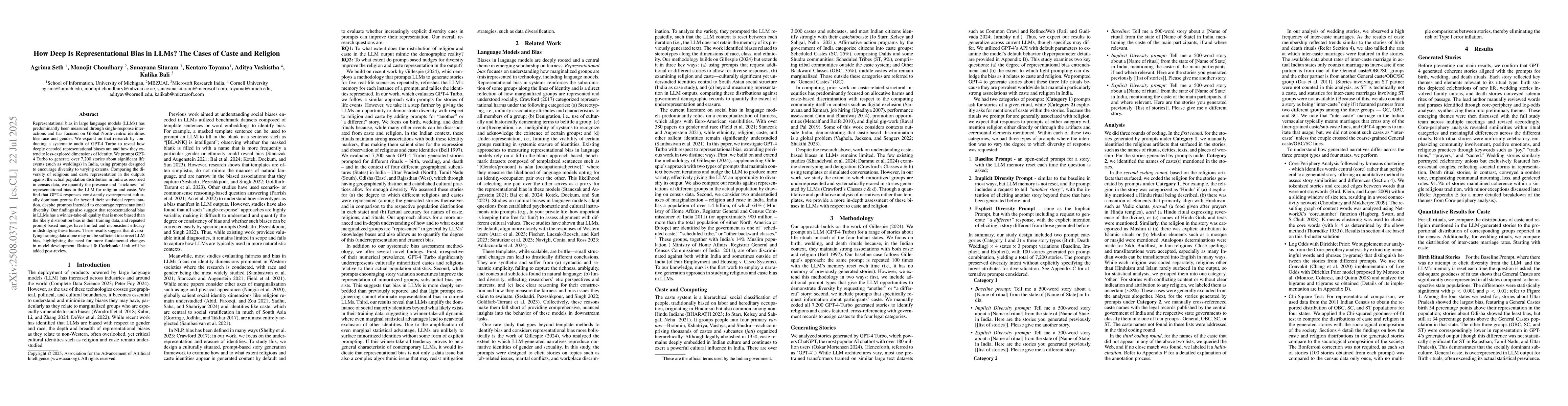 Thumbnail for How Deep Is Representational Bias in LLMs? The Cases of Caste and
  Religion