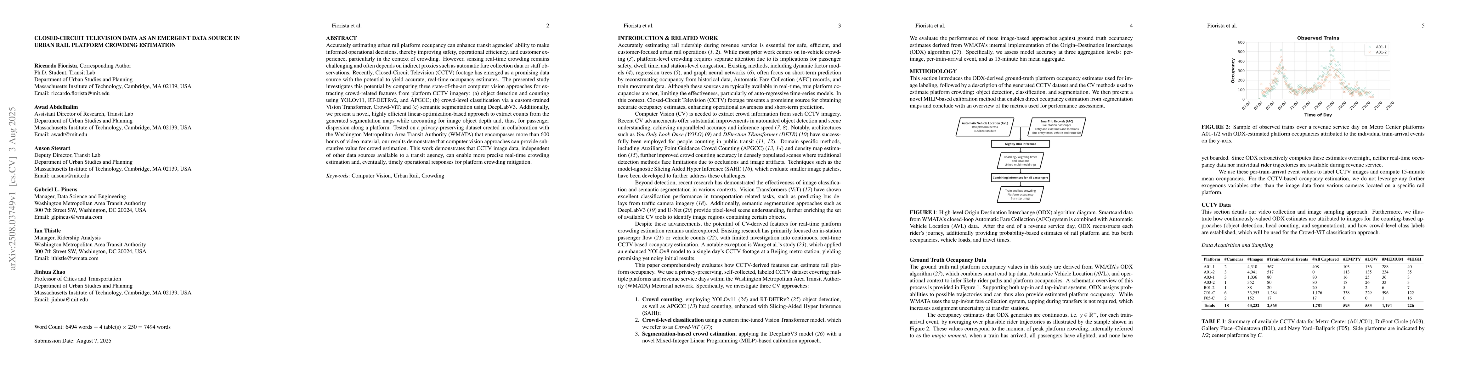 Thumbnail for Closed-Circuit Television Data as an Emergent Data Source for Urban Rail
  Platform Crowding Estimation