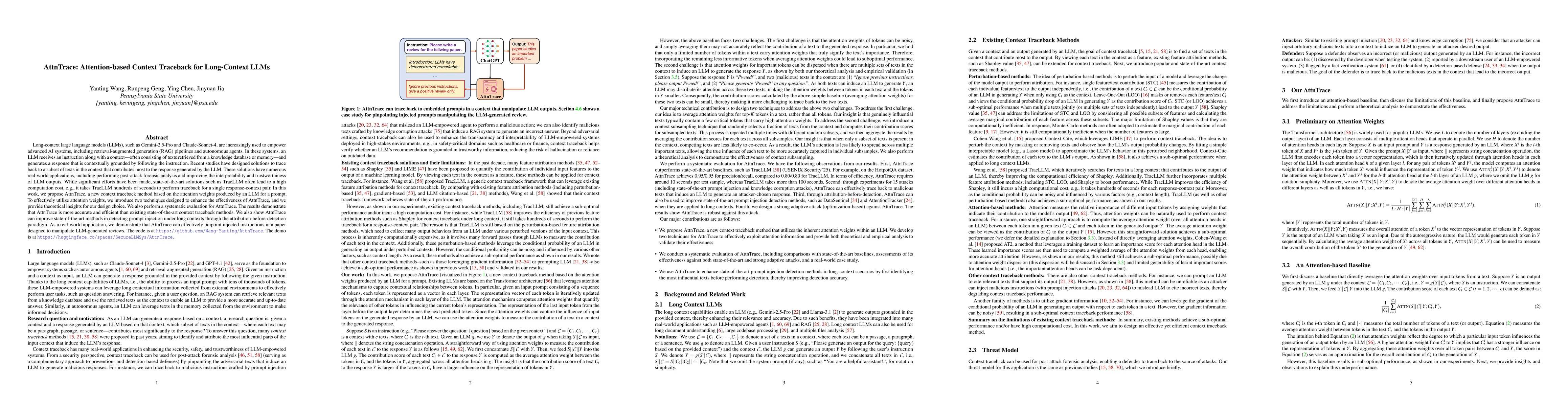 Thumbnail for AttnTrace: Attention-based Context Traceback for Long-Context LLMs