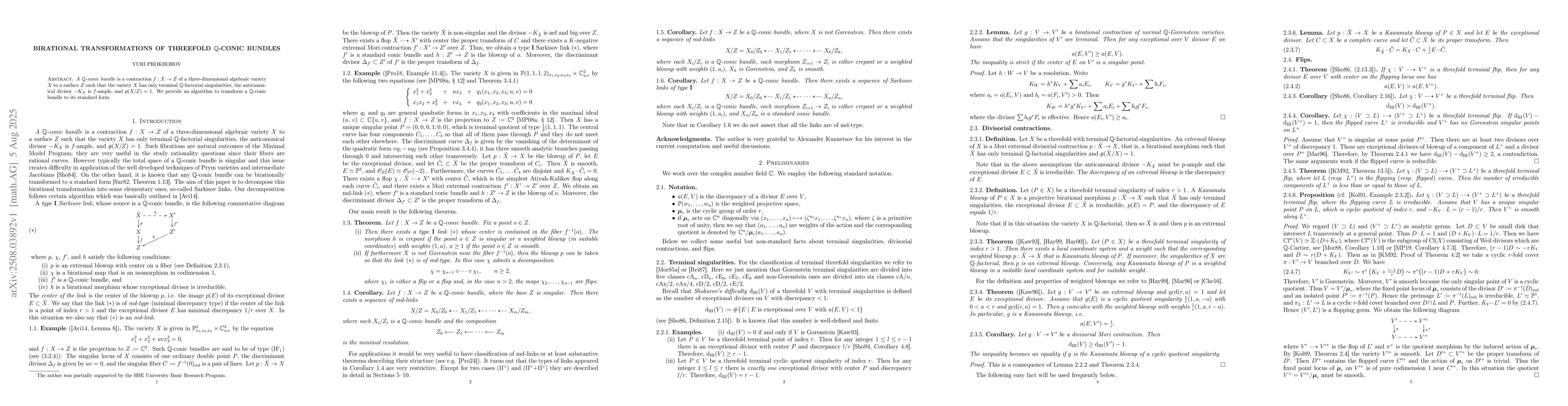 Thumbnail for Birational transformations of threefold $\mathbf{Q}$-conic bundles