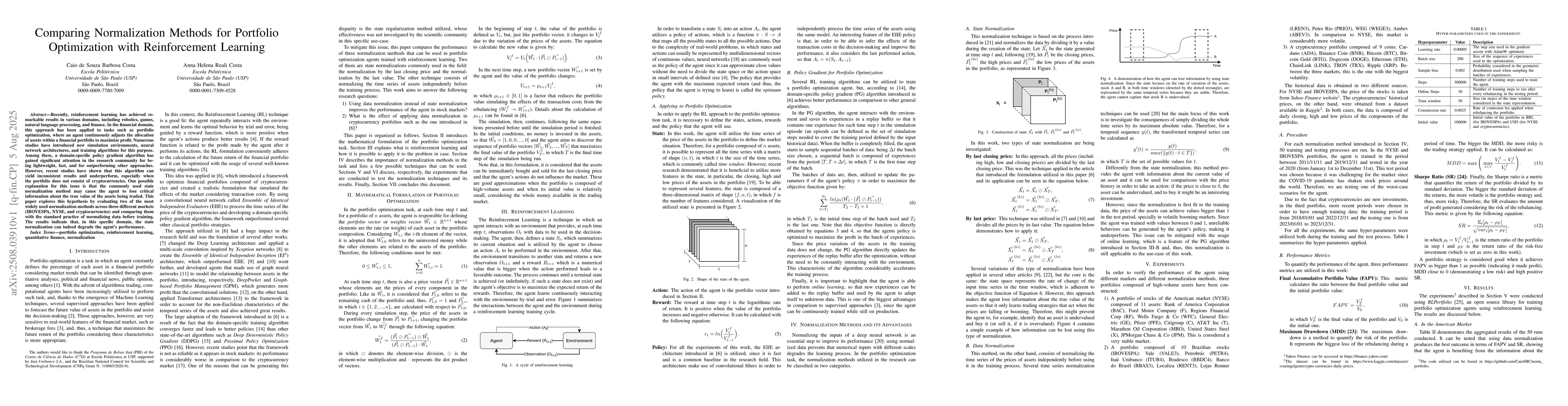 Thumbnail for Comparing Normalization Methods for Portfolio Optimization with
  Reinforcement Learning