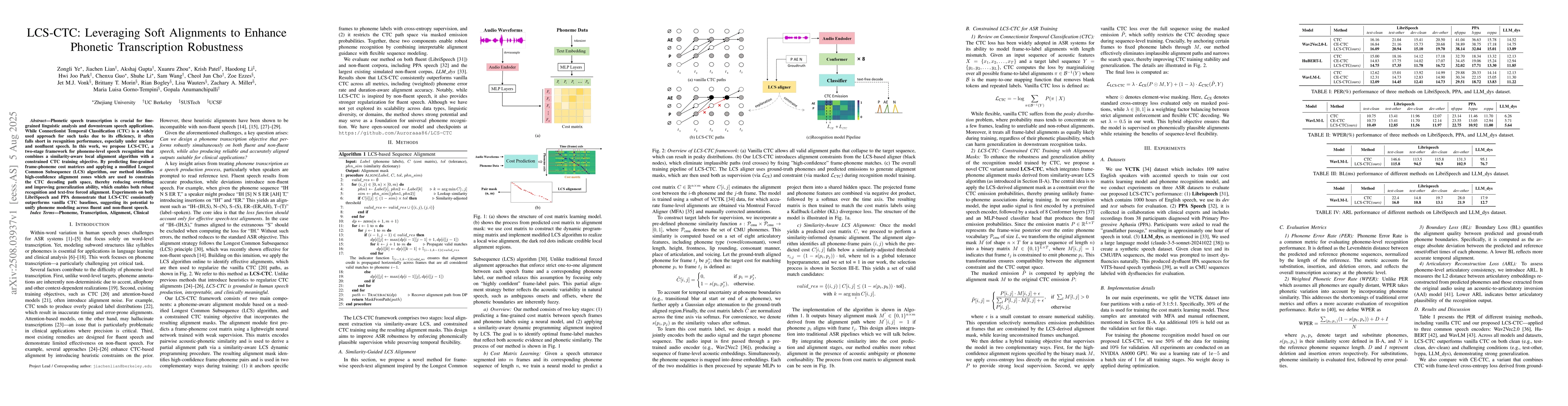 Thumbnail for LCS-CTC: Leveraging Soft Alignments to Enhance Phonetic Transcription
  Robustness