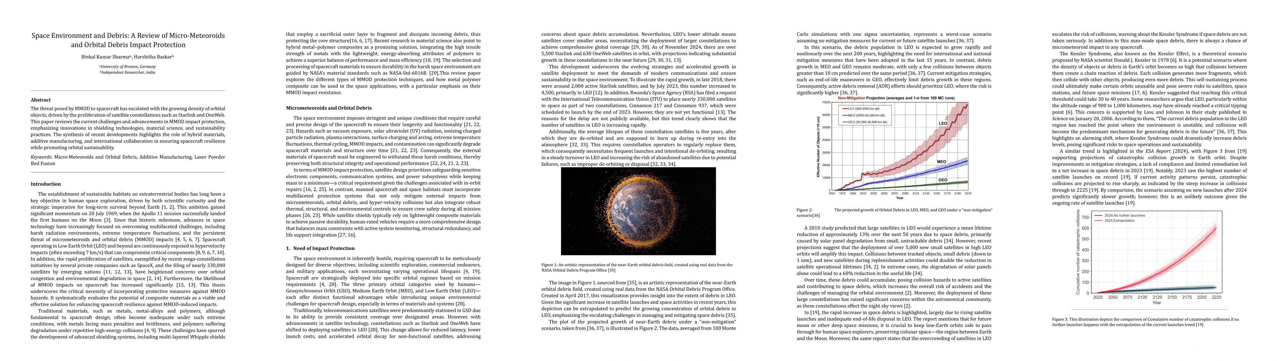 Thumbnail for Space Environment and Debris: A Review of Micro-Meteoroids and Orbital
  Debris Impact Protection
