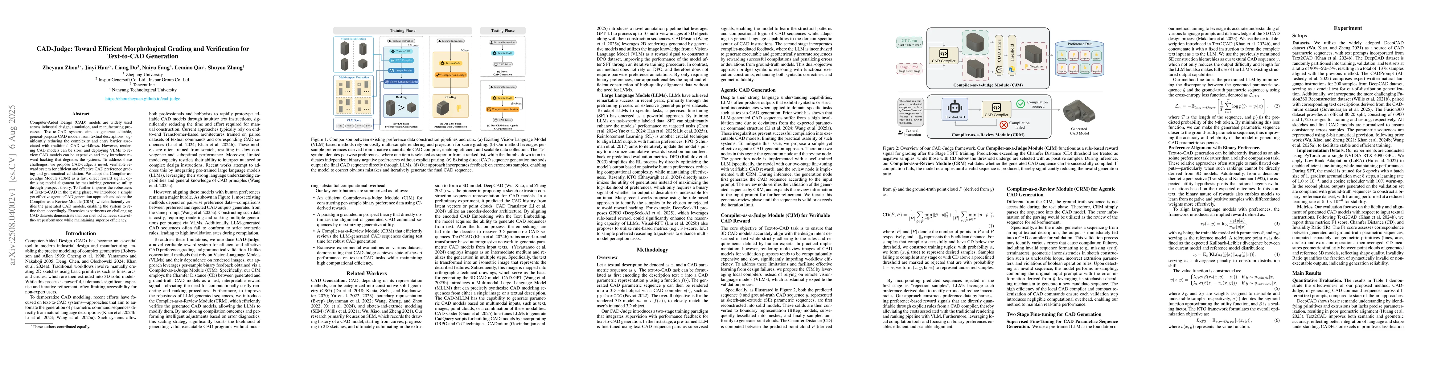 Thumbnail for CAD-Judge: Toward Efficient Morphological Grading and Verification for
  Text-to-CAD Generation