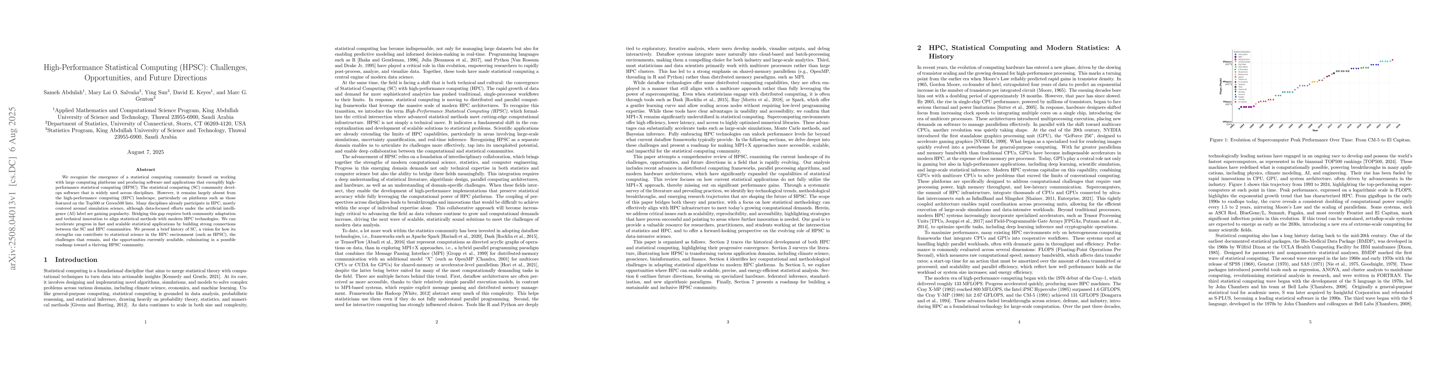 Thumbnail for High-Performance Statistical Computing (HPSC): Challenges,
  Opportunities, and Future Directions