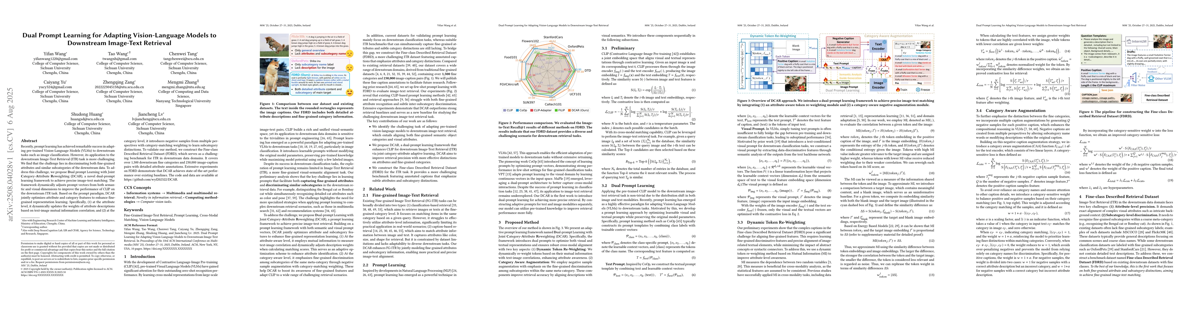 Thumbnail for Dual Prompt Learning for Adapting Vision-Language Models to Downstream
  Image-Text Retrieval