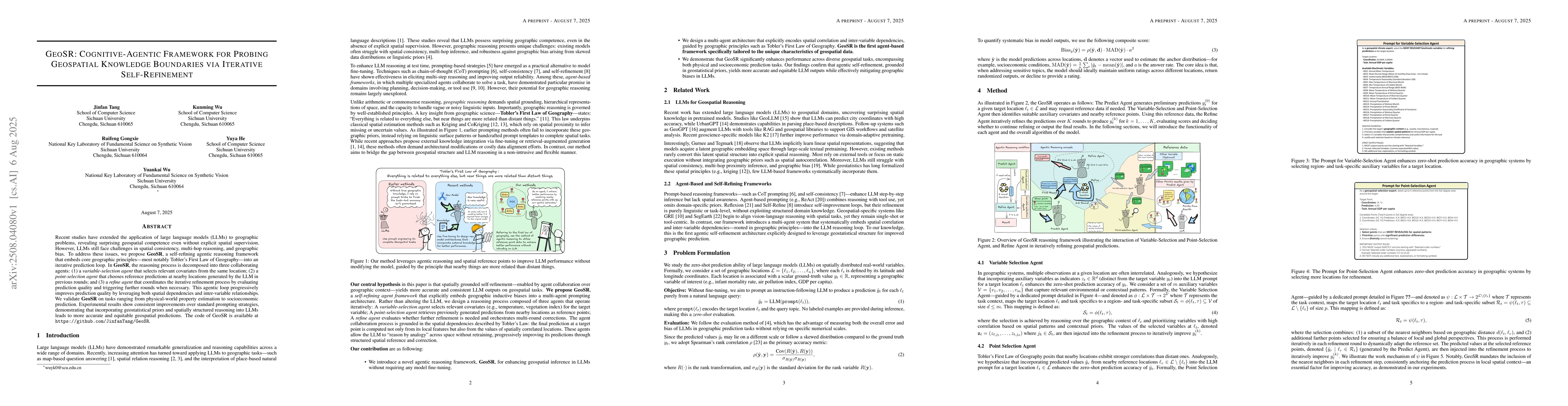 Thumbnail for GeoSR: Cognitive-Agentic Framework for Probing Geospatial Knowledge
  Boundaries via Iterative Self-Refinement