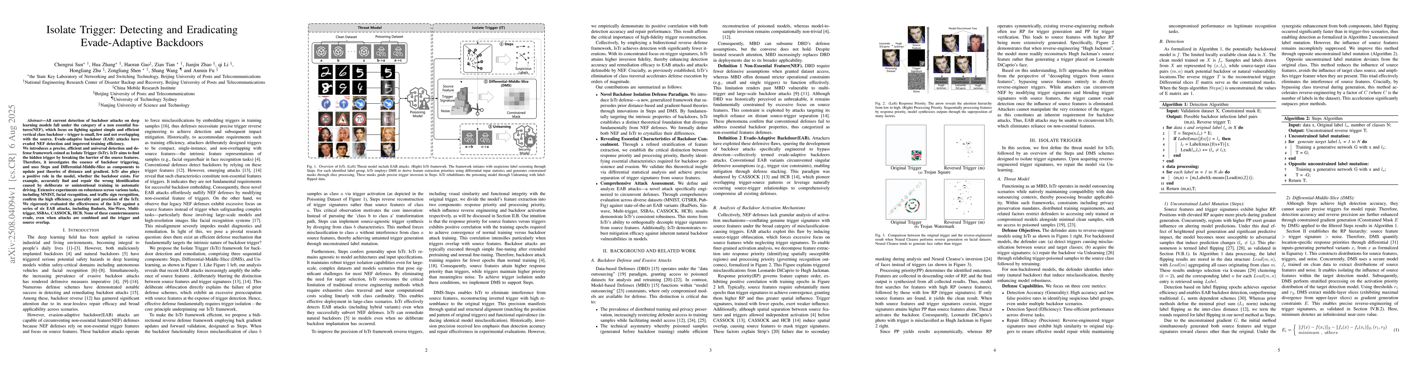 Thumbnail for Isolate Trigger: Detecting and Eradicating Evade-Adaptive Backdoors