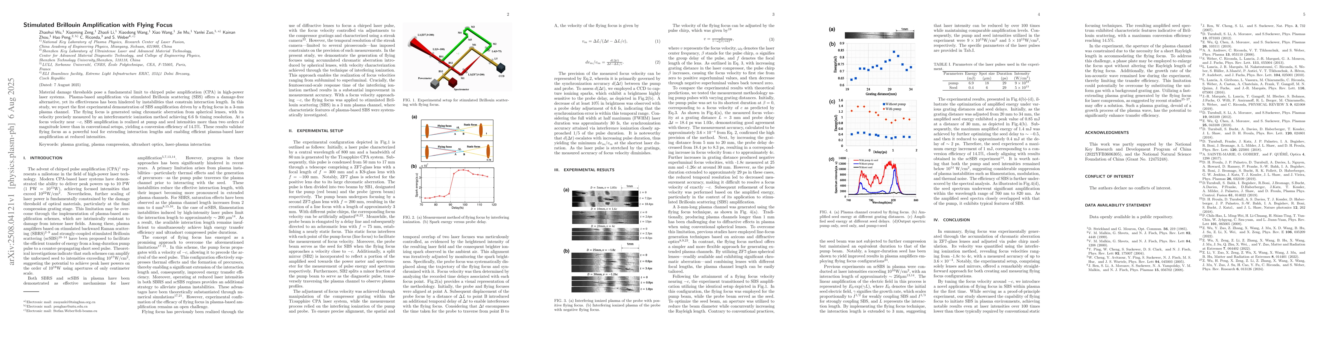 Thumbnail for Stimulated Brillouin Amplification with Flying Focus