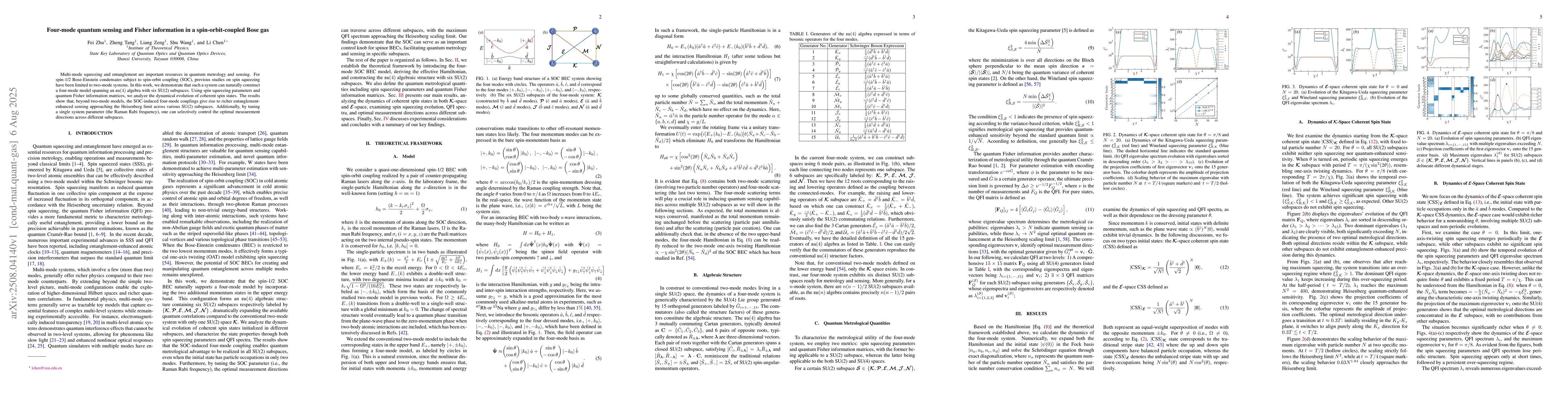 Thumbnail for Four-mode quantum sensing and Fisher information in a spin-orbit-coupled
  Bose gas