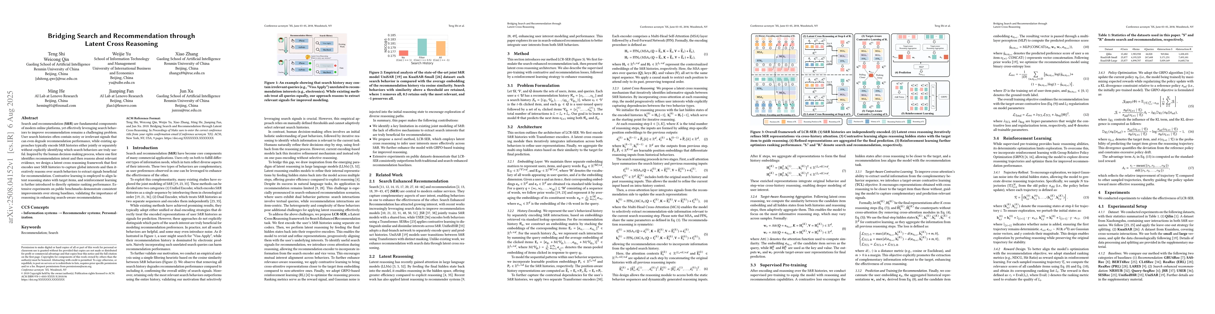 Thumbnail for Bridging Search and Recommendation through Latent Cross Reasoning
