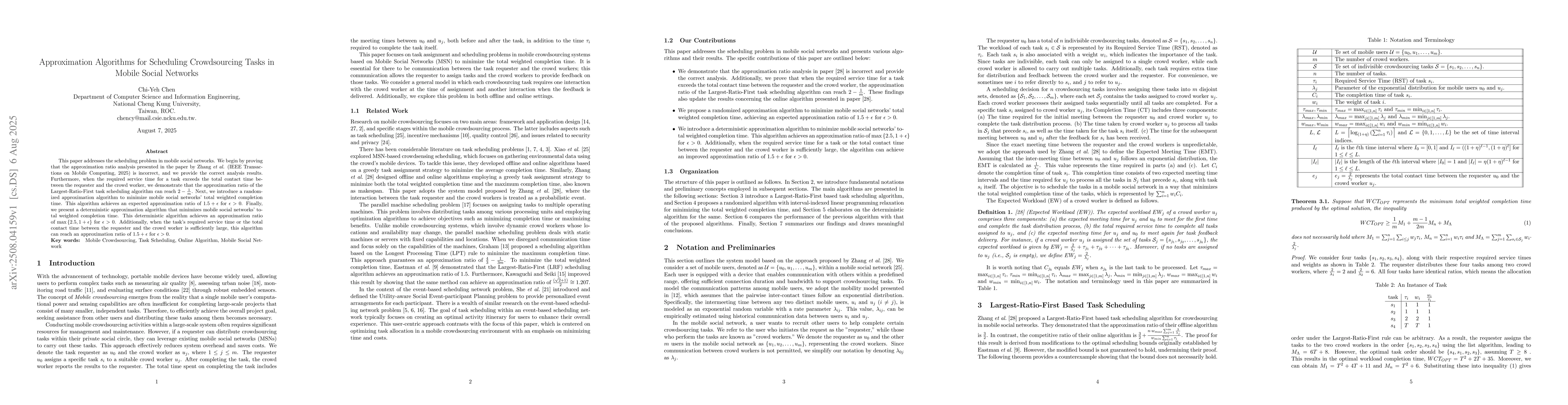 Thumbnail for Approximation Algorithms for Scheduling Crowdsourcing Tasks in Mobile
  Social Networks
