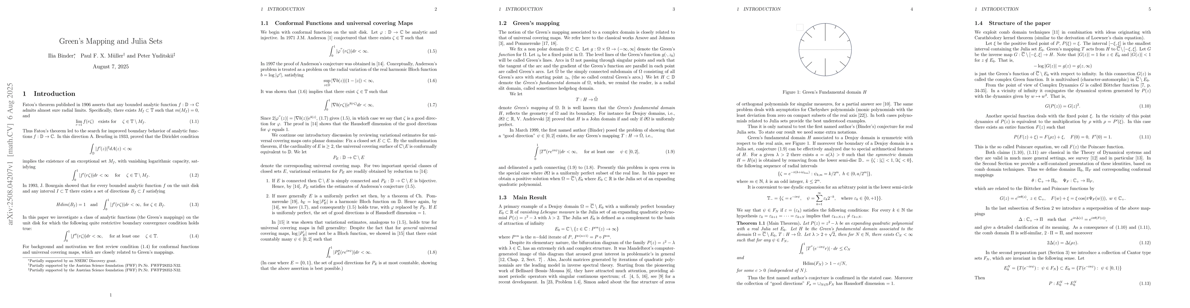 Thumbnail for Greenś Mapping and Julia Sets