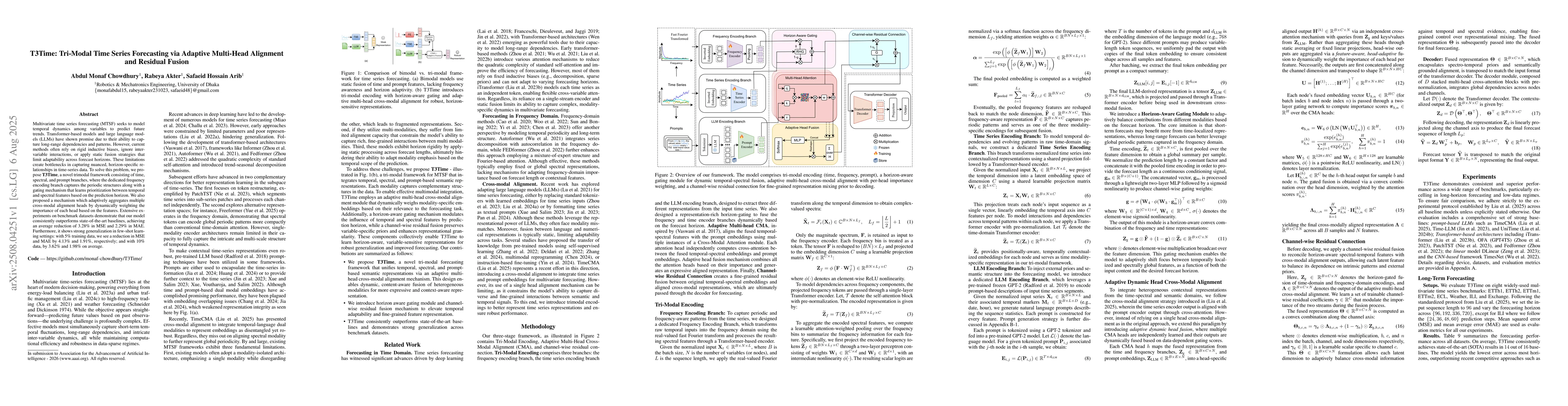 Thumbnail for T3Time: Tri-Modal Time Series Forecasting via Adaptive Multi-Head
  Alignment and Residual Fusion