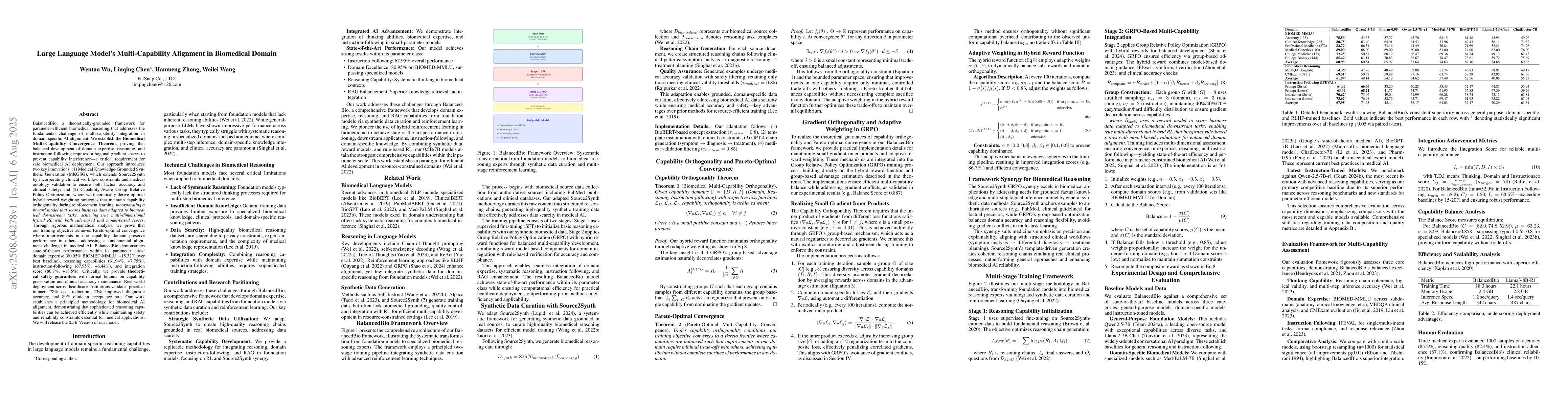 Thumbnail for Large Language Model's Multi-Capability Alignment in Biomedical Domain