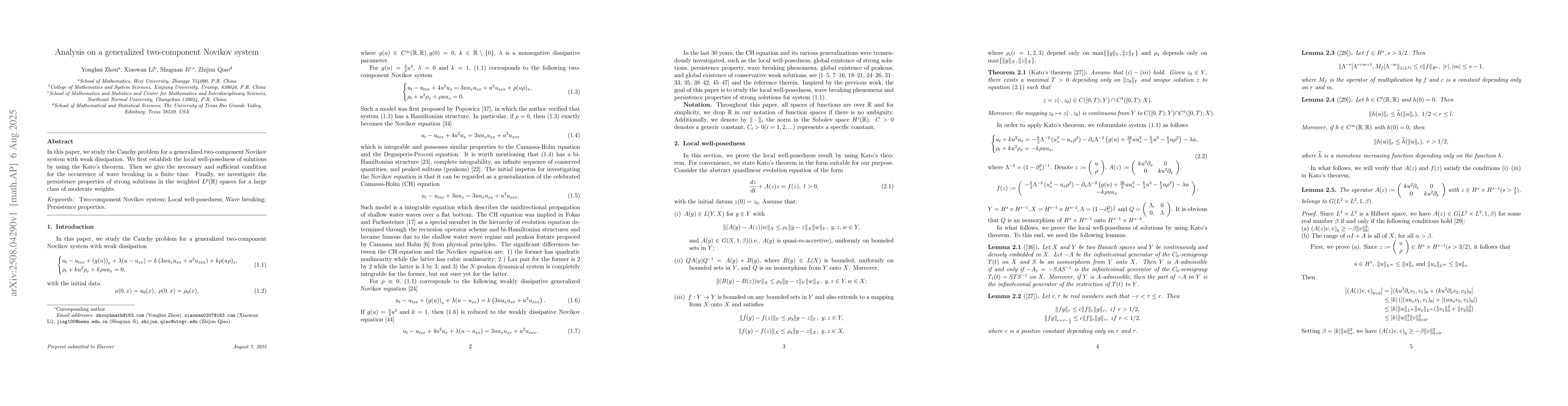 Thumbnail for Analysis on a generalized two-component Novikov system