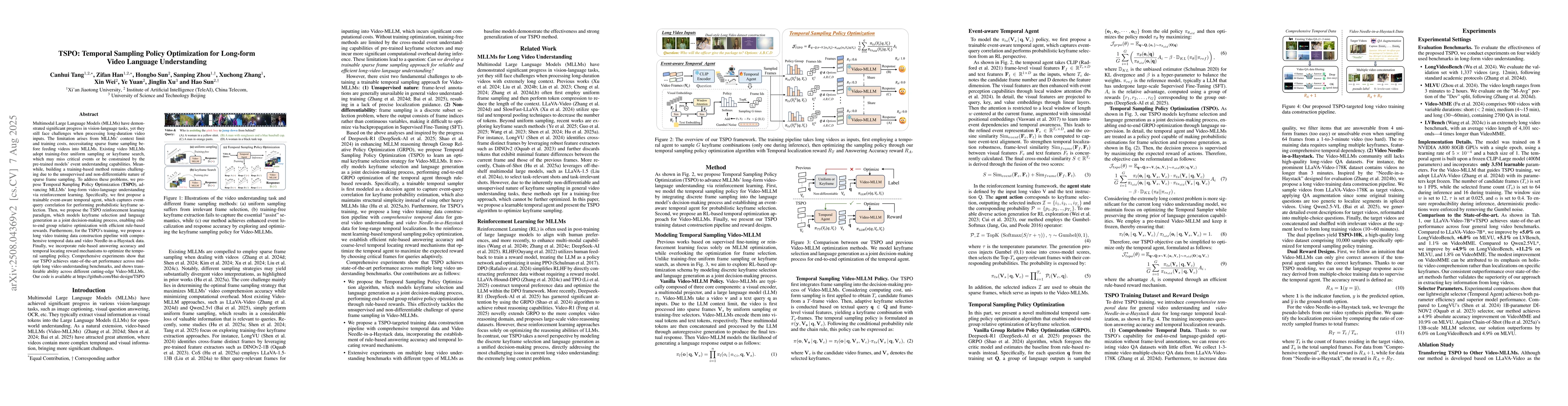Thumbnail for TSPO: Temporal Sampling Policy Optimization for Long-form Video Language
  Understanding