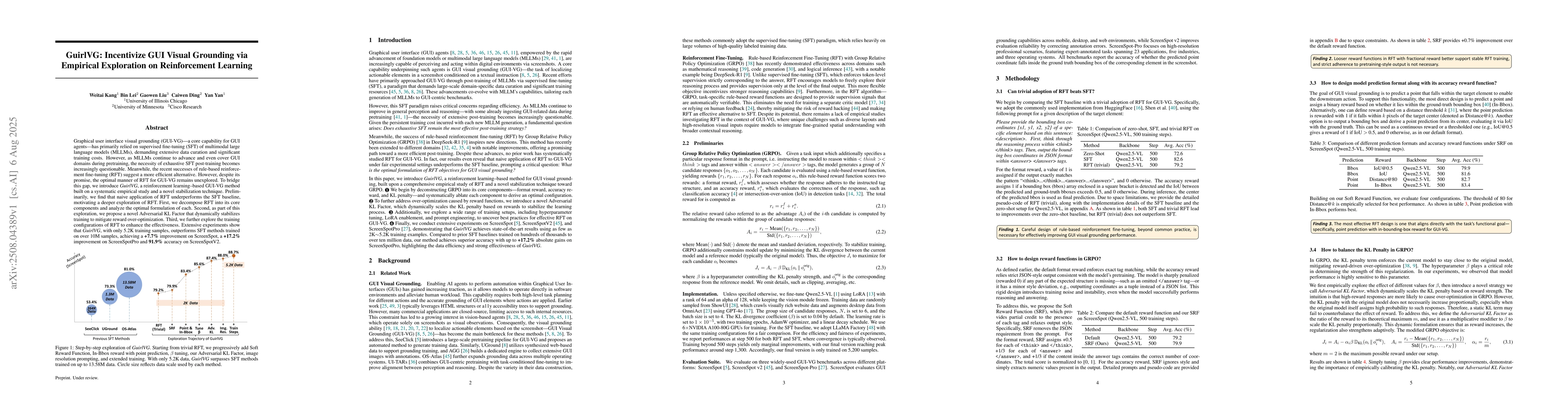 Thumbnail for GuirlVG: Incentivize GUI Visual Grounding via Empirical Exploration on
  Reinforcement Learning