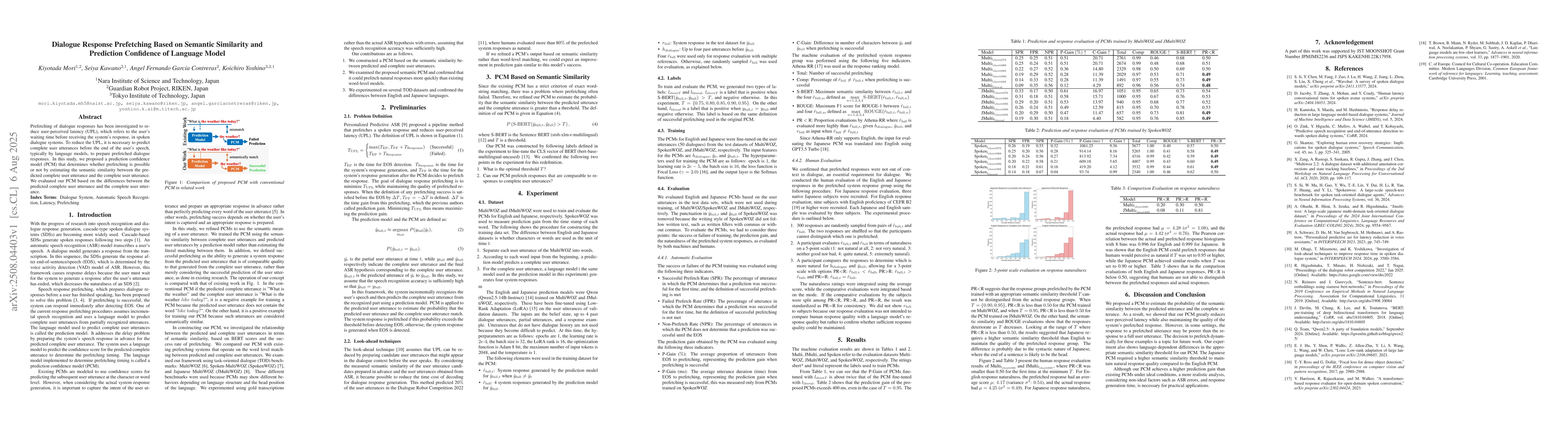 Thumbnail for Dialogue Response Prefetching Based on Semantic Similarity and
  Prediction Confidence of Language Model