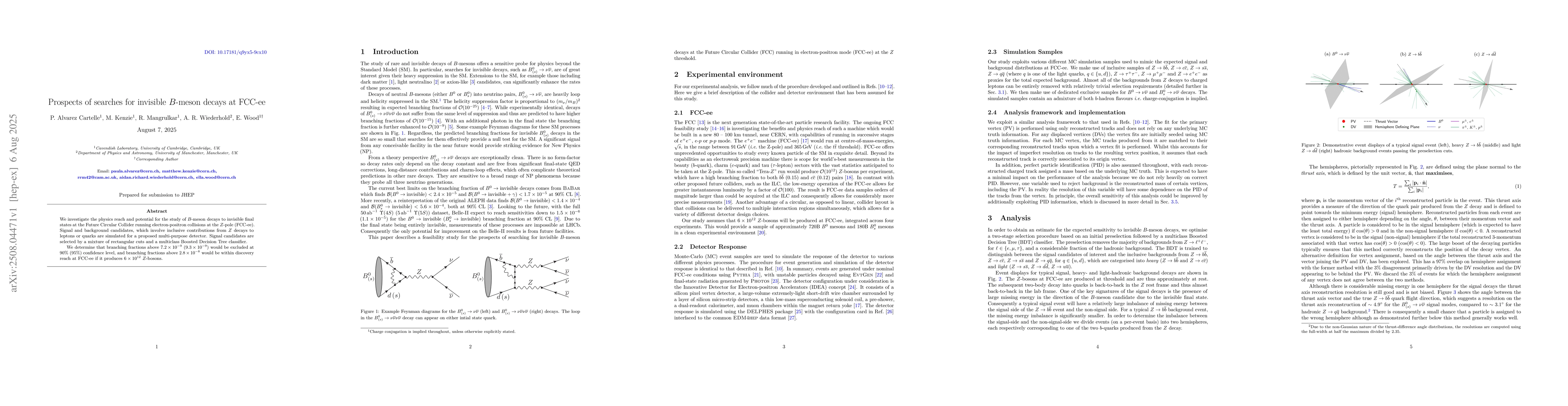 Thumbnail for Prospects of searches for invisible $B$-meson decays at FCC-ee